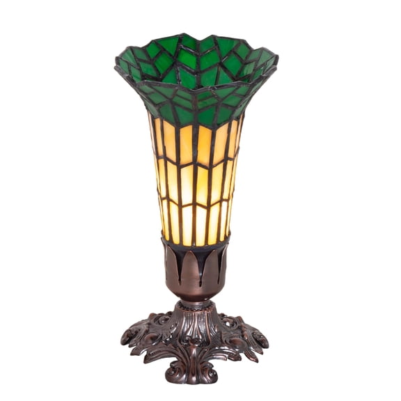 8" High Stained Glass Pond Lily Victorian Accent Lamp