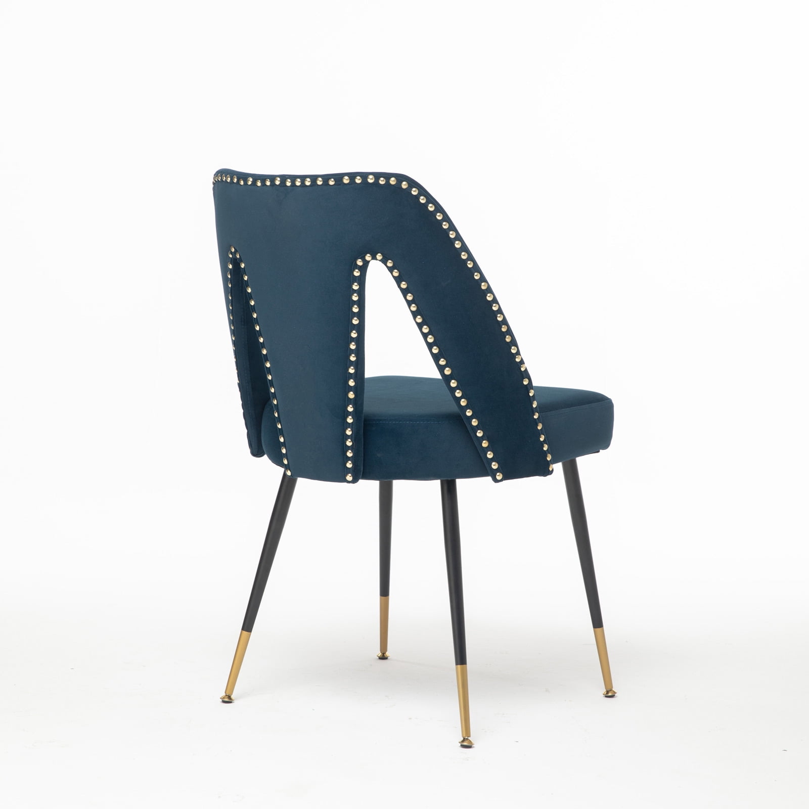 Velvet Dining Chairs, Mid Century Modern Kitchen Chair, Contemporary Dining Chair with Metal Leg, High Back, Armless Upholstered Leisure Side Chair for Dining Room Lounge (Set of 4)