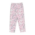 thumbnail image 4 of Goofa Cute Rabbit Flower Printed Soft Pajama Pants for Women, Wide Leg Comfy Casual Lounge Yoga Pants-Small, 4 of 9