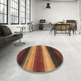 thumbnail image 4 of Ahgly Company Machine Washable Indoor Round Abstract Saffron Red Area Rugs, 8' Round, 4 of 7