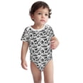 thumbnail image 2 of Xecao Black White Halloween Pattern Baby Climbing Bodysuit Short Sleeve Onesie Unisex 0-12 Months Baby Shirt Newborn Outfits Crotch snap design-9M, 2 of 6