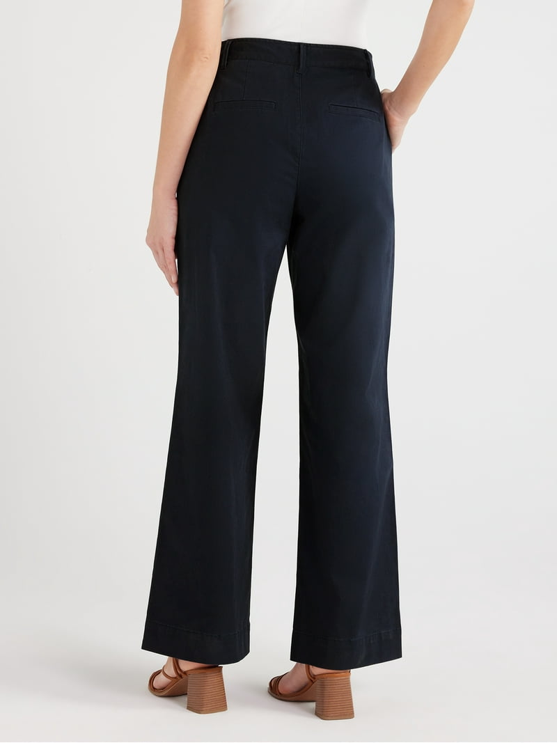 Free Assembly Women's Wide Leg Chino Pants, 31” Inseam