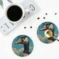 thumbnail image 5 of Pofeuu Blue Watercolor Duck Print Leather Coasters Set of 6, Round Cups Mugs Mat Pad for Home Kitchen Heat Resistant Drink Coasters,Round Shape, 5 of 7