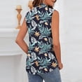 thumbnail image 5 of LangJing Women's Sleeveless Button Down Shirts Blouses Floral Printed Casual Basic V Neck Tank Tops for Work Multicolor,XL, 5 of 6