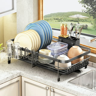 Wall Mount Kitchen Dish Rack Plate Cutlery Stand Steel Kitchen Rack Utensil Kitchen  Rack (Steel)