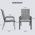 thumbnail image 4 of Patio Dining Chairs Set of 4, Outdoor High Stacking Chairs, Breathable Seat Fabric and Alloy Steel Frame for Backyard Porch Garden Sunroom (Light Gray), 4 of 5