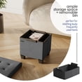 thumbnail image 3 of Cubo otomano STORAGEBUD con papelera pequeña, color gris, 3 of 9