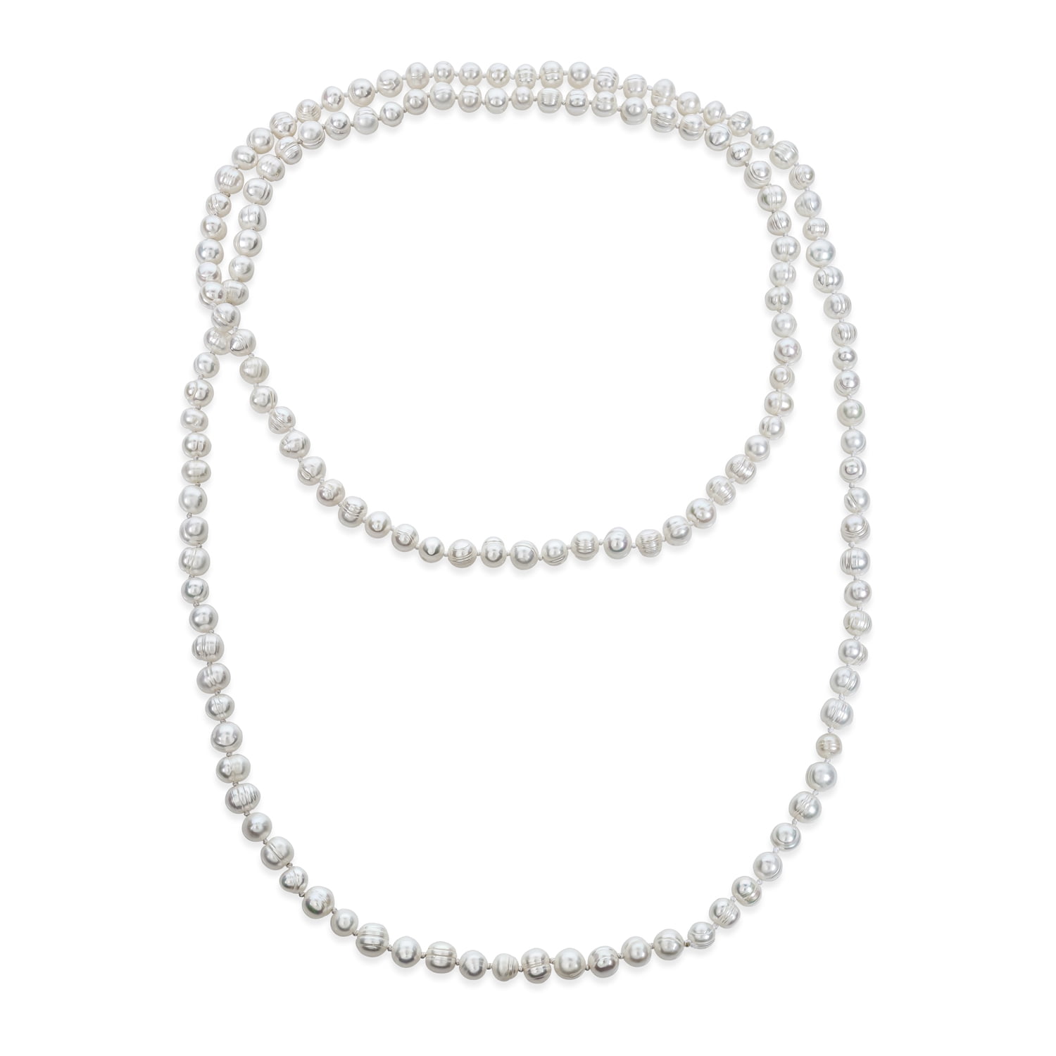 Long 8-9mm white AAA Freshwater CULTURED round pearl necklace 36 inches