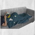 thumbnail image 6 of Cloud Soft Flannel Fleece Throw Blanket, Night Sky Illustration with Crescent Moon Stars Hanging on Threads, Cozy Plush for Indoor and Outdoor Use, 60" x 80", Teal Yellow, by Ambesonne, 6 of 6