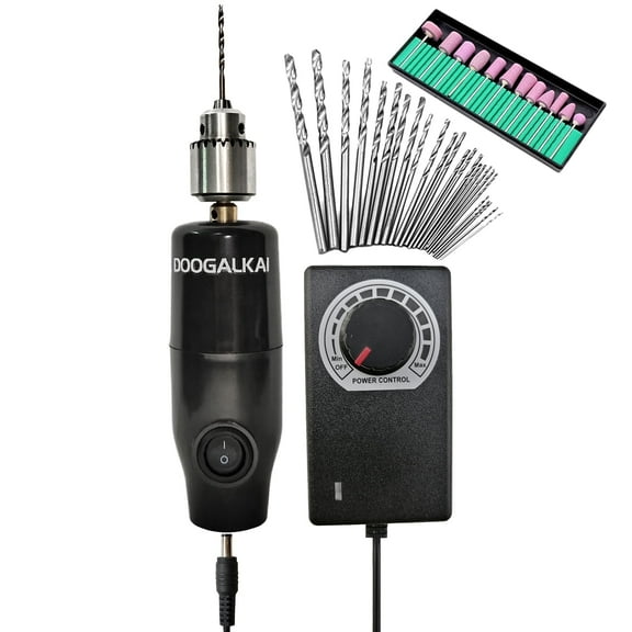 DOOGALKAI Mini Adjustable Speed Electric Drill Grinding Polisher Kit with 37PCS Accessories Drill Bit,for Electrical Repair DIY Precision Micro Operation