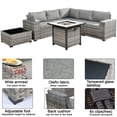thumbnail image 3 of Ovios 7 Pieces Outdoor Patio Furniture with 30 inch Fire Pit Table All Weather Wicker Sectional Set for Porch, 3 of 6