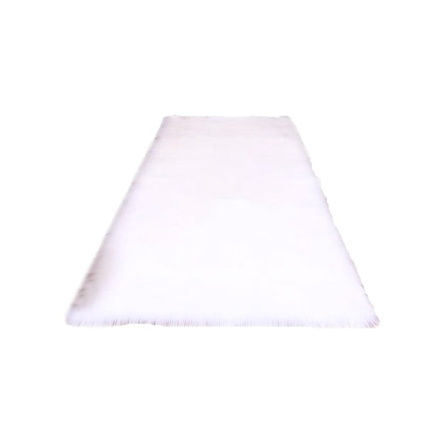Billuyoard Manta Alfombra Interior Área grande Rectángulo Mesita de noche Antideslizante Cálido Tapete peludo Piso Ventana Silla Decoraciones Decoración del hogar Blanco