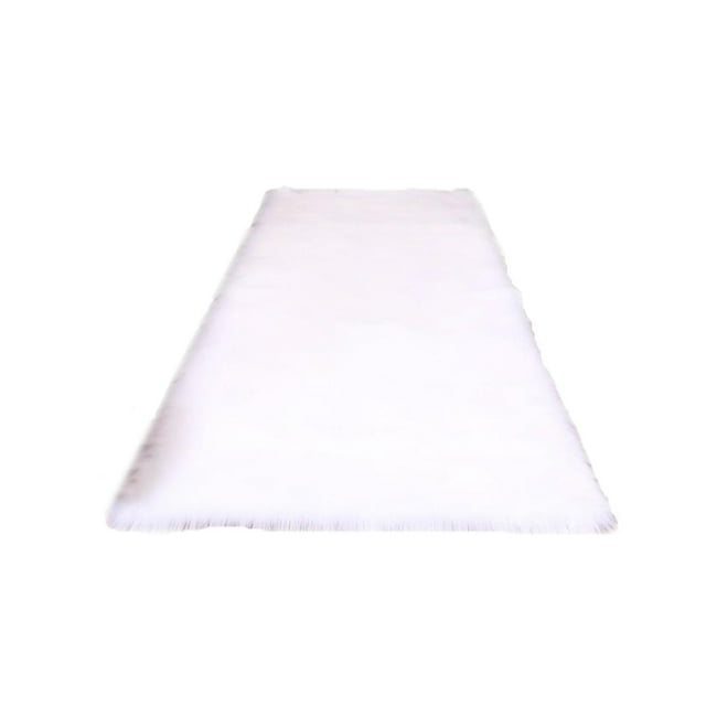 Billuyoard Manta Alfombra Interior Área grande Rectángulo Mesita de noche Antideslizante Cálido Tapete peludo Piso Ventana Silla Decoraciones Decoración del hogar Blanco