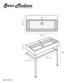 thumbnail image 3 of Carre 36 Ceramic Console Sink White Basin Gold Legs, 3 of 10