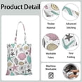 thumbnail image 5 of Boho Seashell Canvas Tote Bag – Watercolor Ocean Shell and Coral Reef Design – Nautical Beach Tote for Coastal and Mermaid Fantasy Lovers, 5 of 7