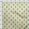 thumbnail image 2 of oneOone Cotton Silk Light Yellow Fabric Leaves & Floral Block Sewing Craft Projects Fabric Prints By Yard 42 Inch Wide, 2 of 4