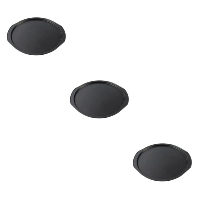 VONKY Plateau de Service à Pizza Rond Polyvalent pour Pâtisseries à Pizza Résistant aux Rayures Plateau de Cuisson Rond Antiadhésif en Acier Inoxydable Sans Poinçonnage 3Set