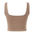 thumbnail image 3 of DuoJiaJ New European And Style Women's Clothing Solid Color Fashion Trend Thread Short Vest Women's Fashion Vest Brown S, 3 of 4