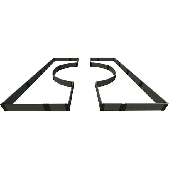 WEATHERED WOOD 'WALK-THROUGH CENTER CIRCLE' - 14' X 16' X 11" RAISED GARDEN BED - 1" PROFILE