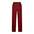 thumbnail image 7 of Women Ribbed Knit Lounge Pants Elastic High Waist Loose Wide Leg Drawstring Pant Fall Comfy Solid Trendy Trousers, 7 of 7