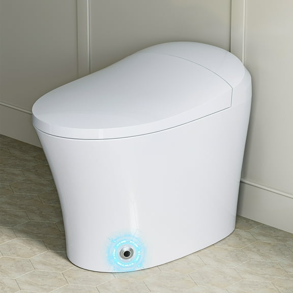 HOROW Tankless Toilet, Modern Smart Toilet without bidet, Self Cleaning One Piece Toilet with Warm Elongated Seat,Heated Toilet HR-T10SD