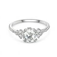 thumbnail image 2 of Oryn Jewelry 14K White Gold Plated 1.9 Ct Moissanite Round Cut Bands - Casual Wedding Bands for Women - Forever Moissanite Gifts for Her, 2 of 6