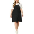 thumbnail image 2 of Agnes Orinda Women's Plus Overall Dresses Frayed Adjustable Strap Irregular Hem Denim Dress, 2 of 6