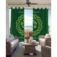 thumbnail image 4 of St. Patrick's Day Blackout Curtains 84 Inches Long, Farmhouse Lucky Leaves Stripes Border Thermal Insulated Black Out Curtains, Darkening Window Curtain for Bedroom Living Room 52"x84" 2 Panels, 4 of 9