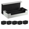 thumbnail image 1 of Caja de cubierta de cuero perfke para 5 con cierre tarjetero coleccionable blanco, 1 of 8