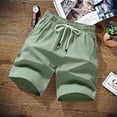 thumbnail image 2 of Summer Shorts Men Solid Casual Shorts Men 100% Cotton Cargo Shorts Brand Beach Shorts Cotton Linen Boardshort Asia Size 9XL 022, 2 of 6