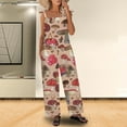 thumbnail image 4 of QATAINLAV Combinaisons Hippie Mignonnes à Imprimé Champignon pour Femmes Décontractées Jambes Larges une Pièce Sans Manches en Lin avec Poches Mes Commandes Placées par Moi Beige TG, 4 of 8