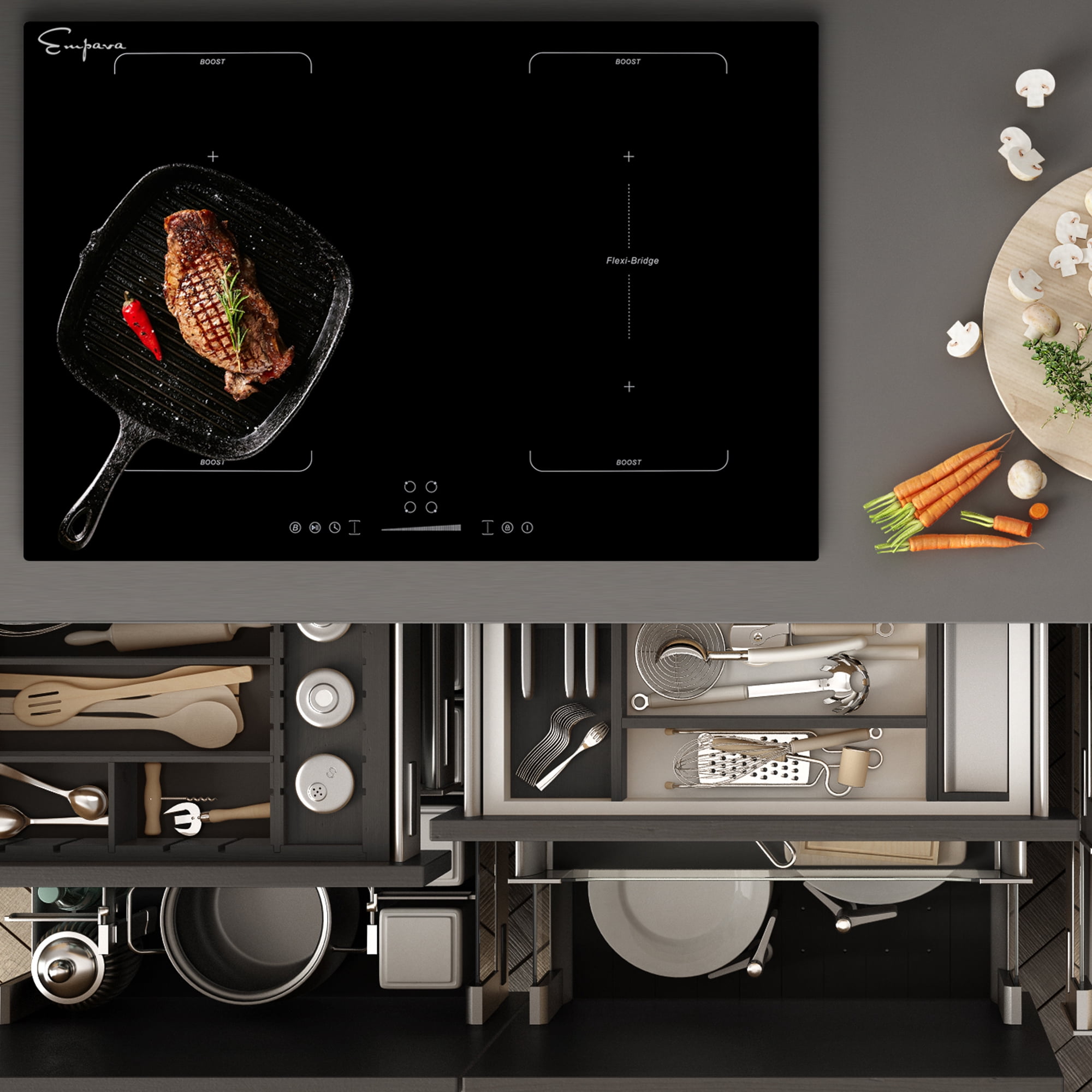 Empava 30 Inch Electric Stove Induction Cooktop with 6 Booster Burners