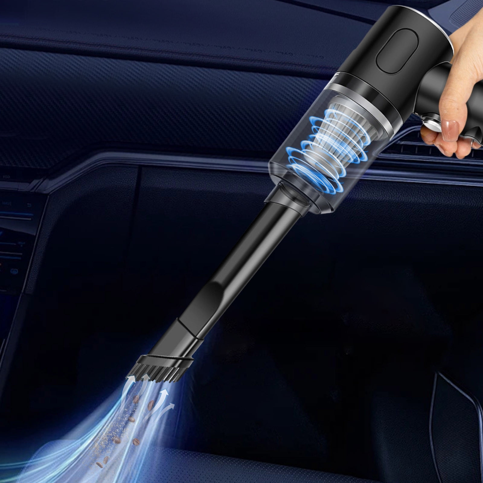 ddioayh Wireless Rechargeable Portable Car Vacuum Cleaner, Handheld Wet/Dry Vacuum for Car Interior Detailing, Home and Office Use, Lightweight and Compact Design with High-Power Suction