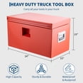 thumbnail image 3 of QinaQin Baúl para herramientas de trabajo pesado, cofre con doble palanca hidráulica y almacenamiento seguro resistente al clima, ideal para batea de pickup, garaje o taller, 3 of 7
