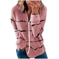thumbnail image 1 of 3X Manteau d'Hiver pour Femmes Grande Taille Capuche à Fermeture Éclair Manteau pour Femmes Pulls Chandails en Molleton Manteau Rayé Manteau pour Femmes, 1 of 2