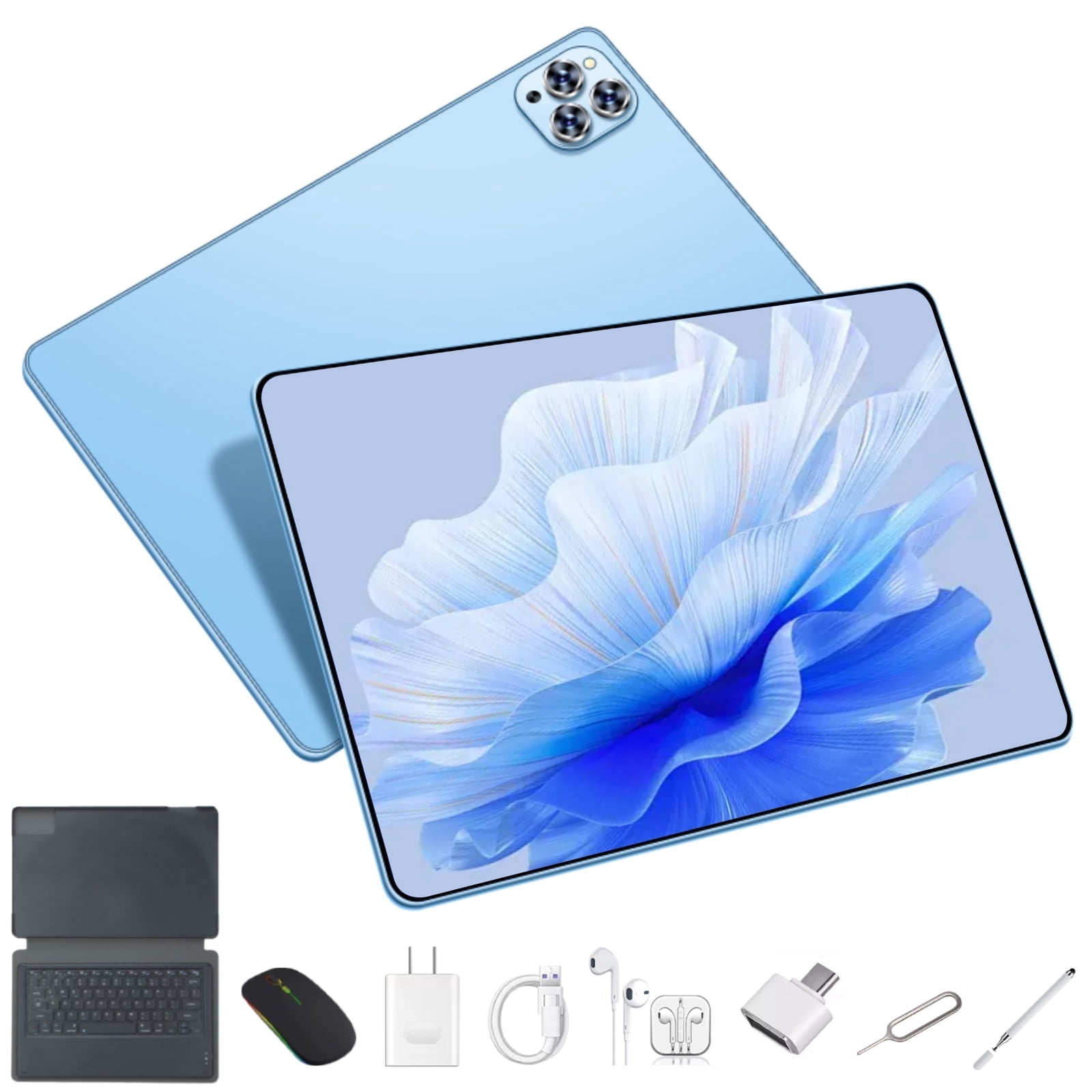 Tablet 10.1 Inch Blue 2026 Newest Android 12 Tablet Blue, 5G Wi-Fi Tablet Computer,2 In 1 Tablet with Keyboard, 256GB ROM+8GB RAM ,Octa-Core Processor,1920 * 1200 IPS,Bluetooth,GPS