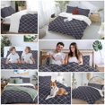 thumbnail image 6 of Navy Blue Geometric Bedding 3 Piece Duvet Cover Set Full Size, Brown Modern Abstract Art Aesthetics Soft Microfiber Comforter Cover with Zipper Closure & Pillowcases, FadeResistant Quilt Cover, 6 of 9