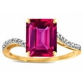thumbnail image 2 of Star K � Octagon Emerald Cut Big Stone 10x8 Simulated Pink Tourmaline Bypass solitaire ring, 2 of 9