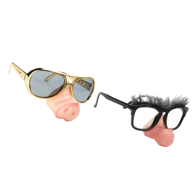 2 Uds Novedad Hombres Mujeres de Cerdo Grande Hombre Viejo Gafas de terre Accesorios para fotografía Adultos Jinwen divertidas gafas de sol de fiesta