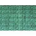 thumbnail image 1 of Ahgly Company Machine Washable Indoor Rectangle Oriental Turquoise Blue Modern Area Rugs, 2' x 4', 1 of 4