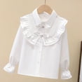 thumbnail image 6 of hengsof Girls Long Sleeve Ruffle Collar Button Down Shirt, Frilly and Sweet Top for School, Chic Layering Piece Under Sweaters, Pretty Tween Blouse, 6 of 8