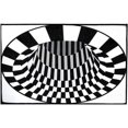 thumbnail image 2 of Alfombra rectangular peluda, alfombras decorativas modernas 3d creativas, alfombra antideslizante a cuadros en blanco y negro, alfombra contemporánea de lujo, 2 of 4