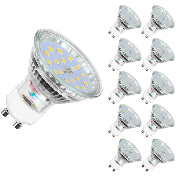Led Gu10, 5W 60W Equivalent, 600Lm, Warm White 2700K, 120° Wide Beam, Led Spot Light Bulbs, Pack Of 10