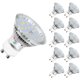 thumbnail image 1 of LED GU10, equivalente a 5 W 60 W, 600 lm, blanco cálido 2700 K, haz ancho de 120°, bombillas LED puntuales, paquete de 10, 1 of 5