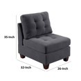 thumbnail image 5 of Lemy 32 Inch Modular Armless Sofa Chair, Tufted Gray Upholstery, Solid Wood, 5 of 5