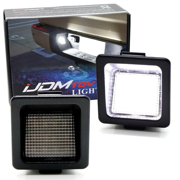 OEM-Fit 3W Full LED License Plate Light Kit For Nissan 2016-up Titan, 2022-up Frontier, Powered By 18-Piece Xenon White LED Diodes