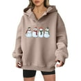 thumbnail image 2 of Cute Snowman Christmas Hoodies for Women 2025 Long Sleeve Holiday Graphic Hooded Sweatshirt Pullover Tops, 2 of 5