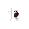thumbnail image 4 of Solid 925 Sterling Silver Brown Enameled Wise Owl Bead Small Charm Tiny Pendant - 13mm x 8mm, 4 of 5