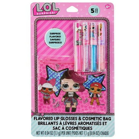 Lip Gloss Mascara Bag - LOL Surprise 4pk Lip Gloss with Bag on Card