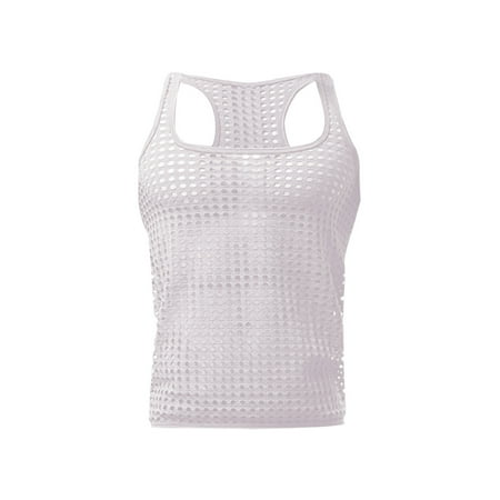 Zszcpp Latex Lingerie For Men Mesh Hollowed Out Top Thin Hoodie Simple Style Casual Vest Solid Bras